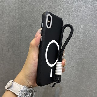 Ốp Lưng Cho iPhone X Xs Xr Xs Max Họa Tiết Da Chống Sốc Vỏ Điện Thoại Thẩm Mỹ Vòng Từ Tính Thiết Kế Mới TPU Mềm Mại Miễn Phí Tinh Tế Treo Dây