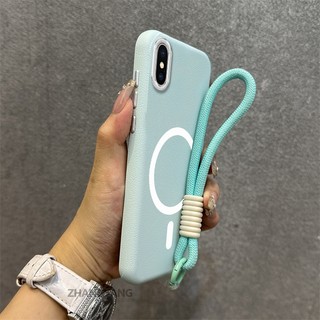 Ốp Lưng Cho iPhone X Xs Xr Xs Max Họa Tiết Da Chống Sốc Vỏ Điện Thoại Thẩm Mỹ Vòng Từ Tính Thiết Kế Mới TPU Mềm Mại Miễn Phí Tinh Tế Treo Dây