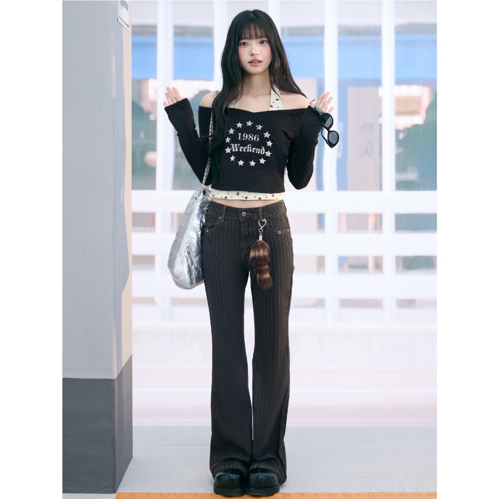 [BANKO] Áo thun hai mảnh nữ form slimfit in hình ngôi sao, phù hợp thời trang thu đông