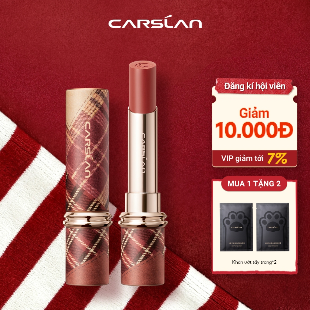 Son lì CARSLAN Matte Kiss  mịn nhẹ trang điểm môi lâu trôi 3.2g