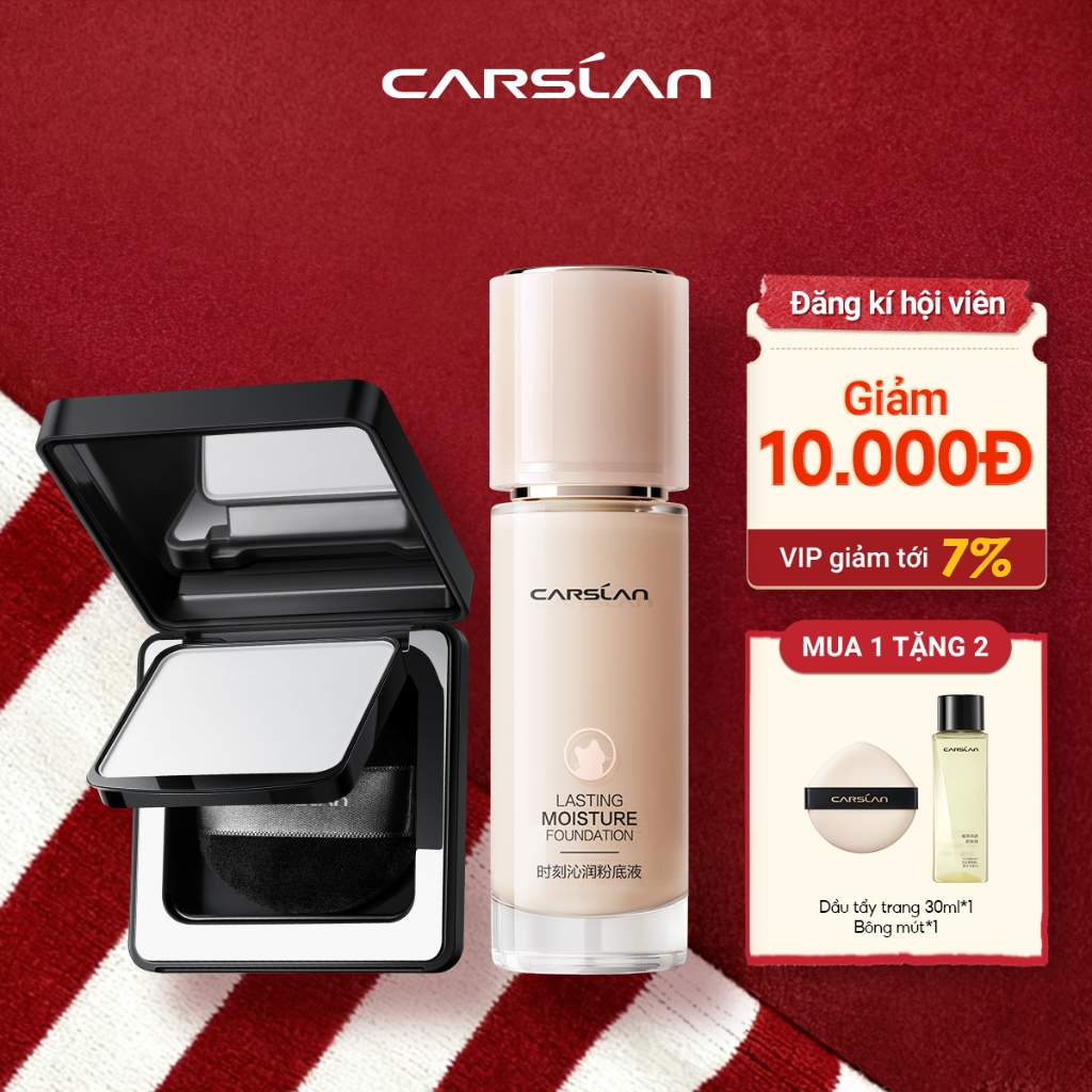 【Combo】Phấn Nén Black Magnet Carslan 2.0 8g + Kem nền lâu dài 30g