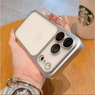 Dành cho iPhone 17 Pro Max 13 14 Pro 15 Pro Max 16 Pro 17 Vỏ điện thoại mạ điện mờ bao gồm tất cả các bộ phim ống kính đơn giản giảm sốc và chống rơi Vỏ bảo vệ điện thoại PC
