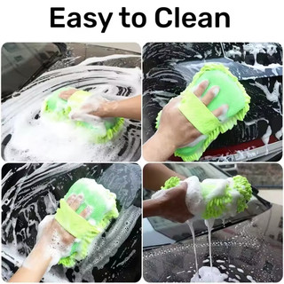 Găng Tay Rửa Xe Microfiber Chenille Rửa Xe Xốp Chăm Sóc Giặt Chi Tiết Bàn Chải Miếng Lót Dụng Cụ Vệ Sinh