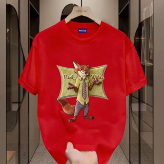 ✨Hàng có sẵn✨ WASSUP 2025 mẫu áo thun nam họa tiết cáo Nick trong "Zootopia" — Áo thun nam mới! 100% cotton, thời trang, Unisex.