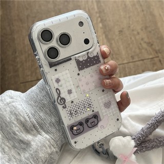 Ốp điện thoại iPhone 17 Pro max 16 Pro max Họa tiết gấu nhỏ TPU materia IMD