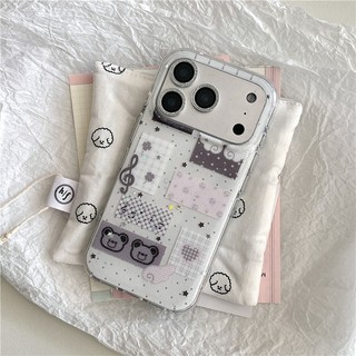 Ốp điện thoại iPhone 17 Pro max 16 Pro max Họa tiết gấu nhỏ TPU materia IMD