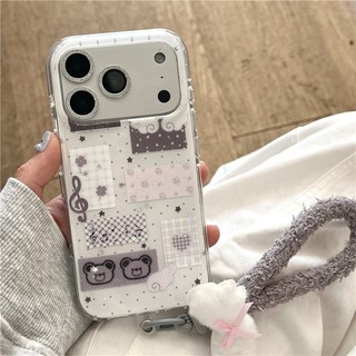 Ốp điện thoại iPhone 17 Pro max 16 Pro max Họa tiết gấu nhỏ TPU materia IMD