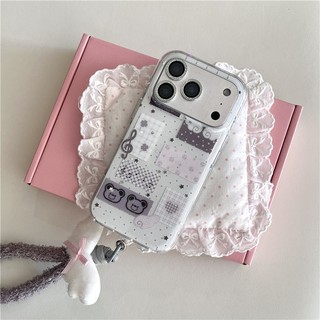Ốp điện thoại iPhone 17 Pro max 16 Pro max Họa tiết gấu nhỏ TPU materia IMD
