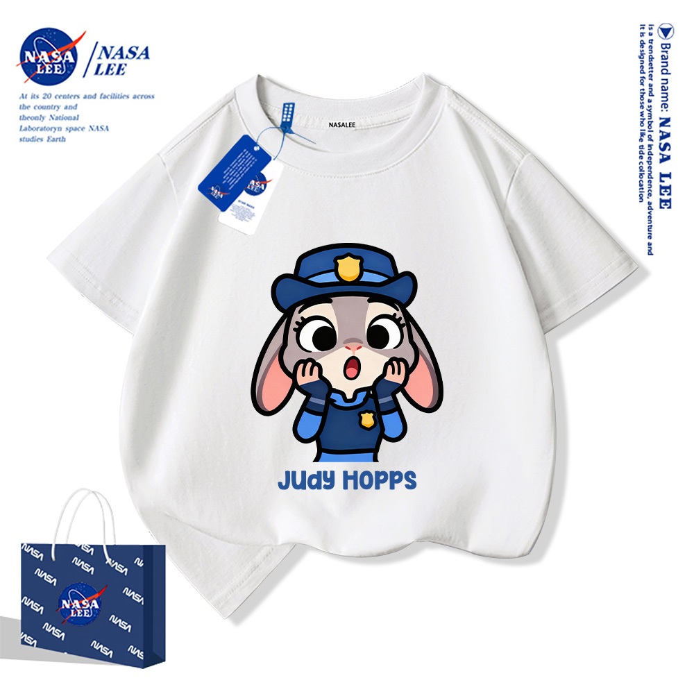 💥 Xu hướng hot 2025 💥 Áo thun trẻ em NASA họa tiết cảnh sát thỏ thời trang — 100% cotton — Unisex — Giao hàng ngay