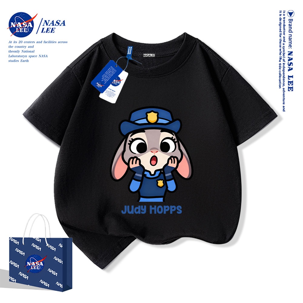 💥 Xu hướng hot 2025 💥 Áo thun trẻ em NASA họa tiết cảnh sát thỏ thời trang — 100% cotton — Unisex — Giao hàng ngay