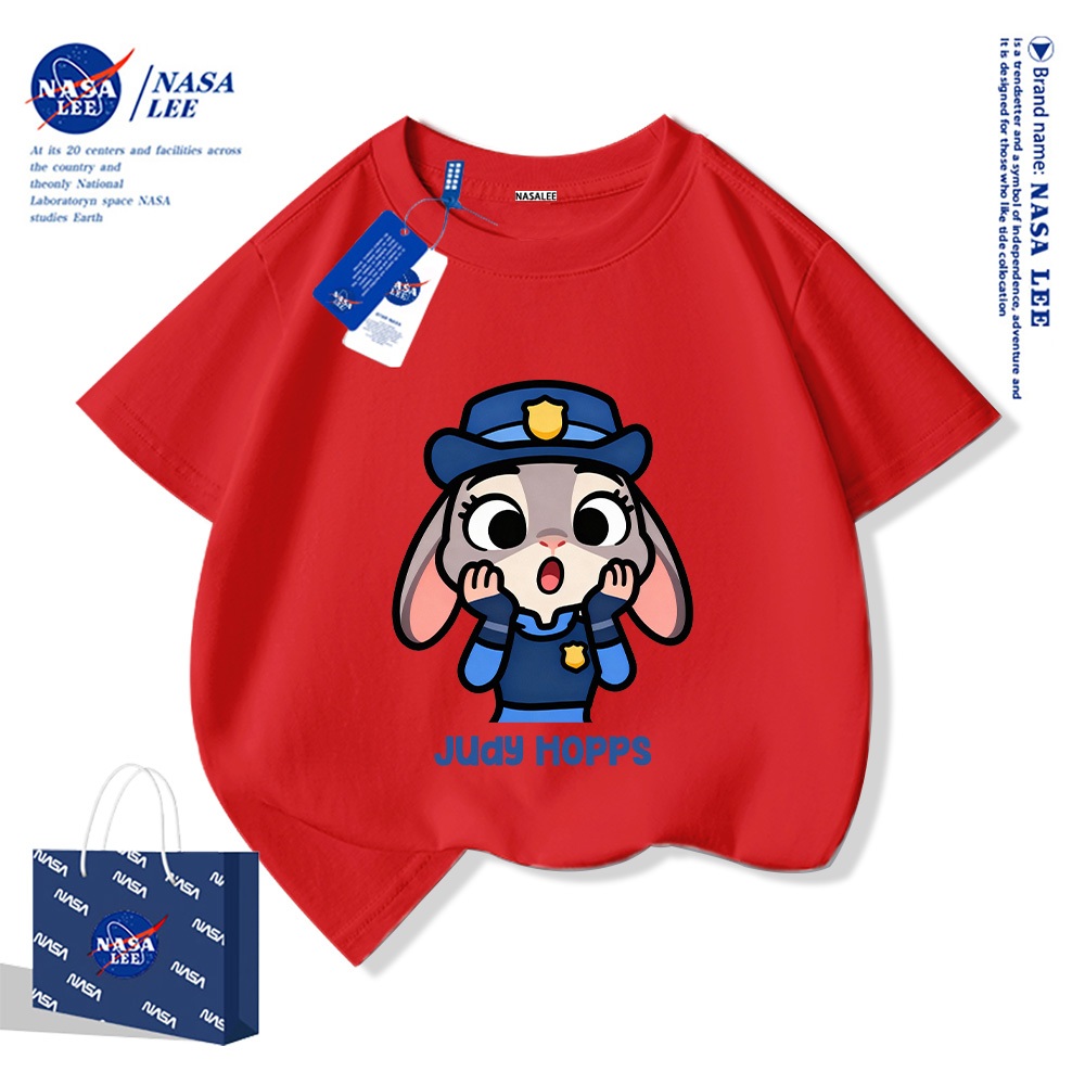 💥 Xu hướng hot 2025 💥 Áo thun trẻ em NASA họa tiết cảnh sát thỏ thời trang — 100% cotton — Unisex — Giao hàng ngay