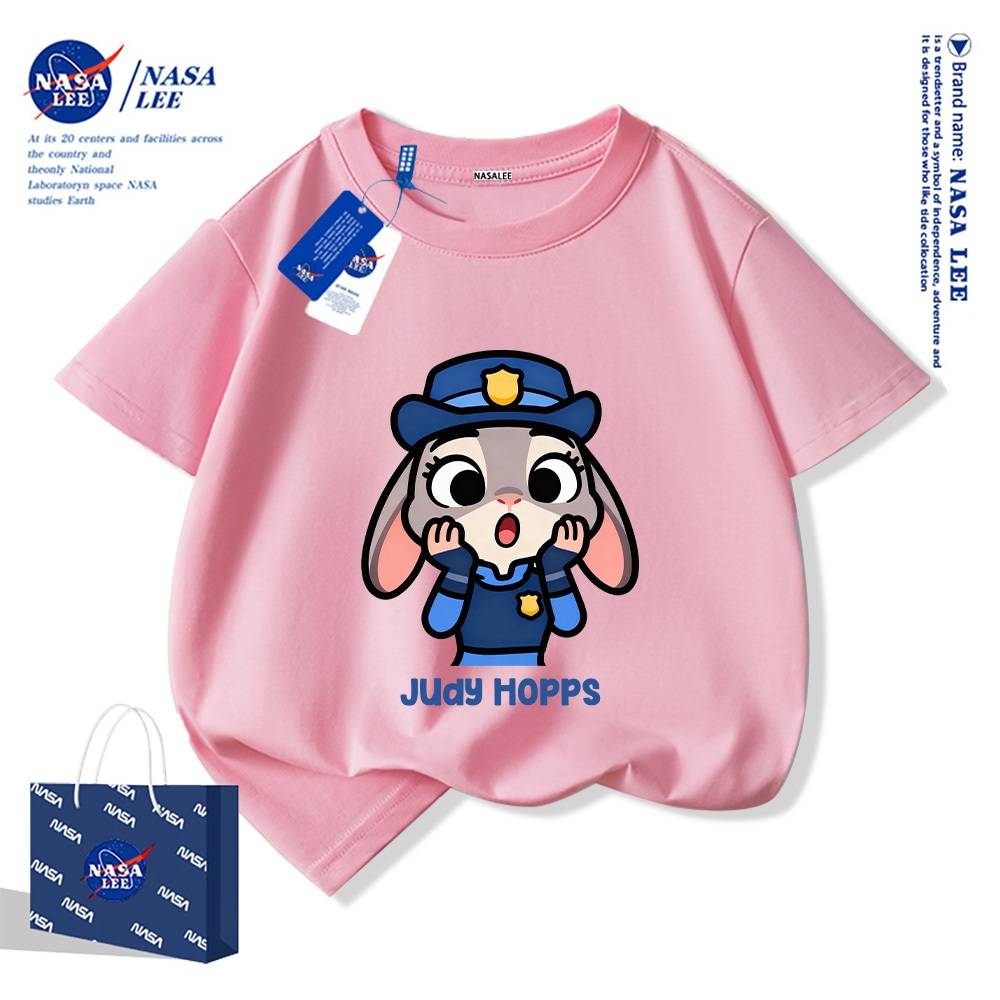 💥 Xu hướng hot 2025 💥 Áo thun trẻ em NASA họa tiết cảnh sát thỏ thời trang — 100% cotton — Unisex — Giao hàng ngay
