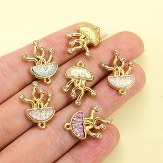 10 Chiếc Dreamy Đầy Màu Sắc Sứa Quyến Rũ Với Kim Cương Giả, Tinh Tế Cuộc Sống Biển Tạo Kiểu Nhựa Hợp Kim Mặt Dây Chuyền Cho DIY Tính Khí Nữ Xương Đòn Dây Chuyền Vòng Cổ Bông Tai Vòng Tay Trâm Cài