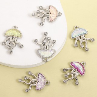 10 Chiếc Dreamy Đầy Màu Sắc Sứa Quyến Rũ Với Kim Cương Giả, Tinh Tế Cuộc Sống Biển Tạo Kiểu Nhựa Hợp Kim Mặt Dây Chuyền Cho DIY Tính Khí Nữ Xương Đòn Dây Chuyền Vòng Cổ Bông Tai Vòng Tay Trâm Cài