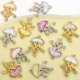 10 Chiếc Dreamy Đầy Màu Sắc Sứa Quyến Rũ Với Kim Cương Giả, Tinh Tế Cuộc Sống Biển Tạo Kiểu Nhựa Hợp Kim Mặt Dây Chuyền Cho DIY Tính Khí Nữ Xương Đòn Dây Chuyền Vòng Cổ Bông Tai Vòng Tay Trâm Cài