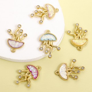 10 Chiếc Dreamy Đầy Màu Sắc Sứa Quyến Rũ Với Kim Cương Giả, Tinh Tế Cuộc Sống Biển Tạo Kiểu Nhựa Hợp Kim Mặt Dây Chuyền Cho DIY Tính Khí Nữ Xương Đòn Dây Chuyền Vòng Cổ Bông Tai Vòng Tay Trâm Cài