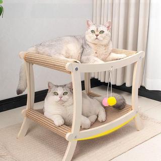 Giường cào mèo - Bảng cào giường ngủ hai lớp, Tổ mèo Sisal cho mèo trong nhà - Khung gỗ chắc chắn, bảo vệ nội thất