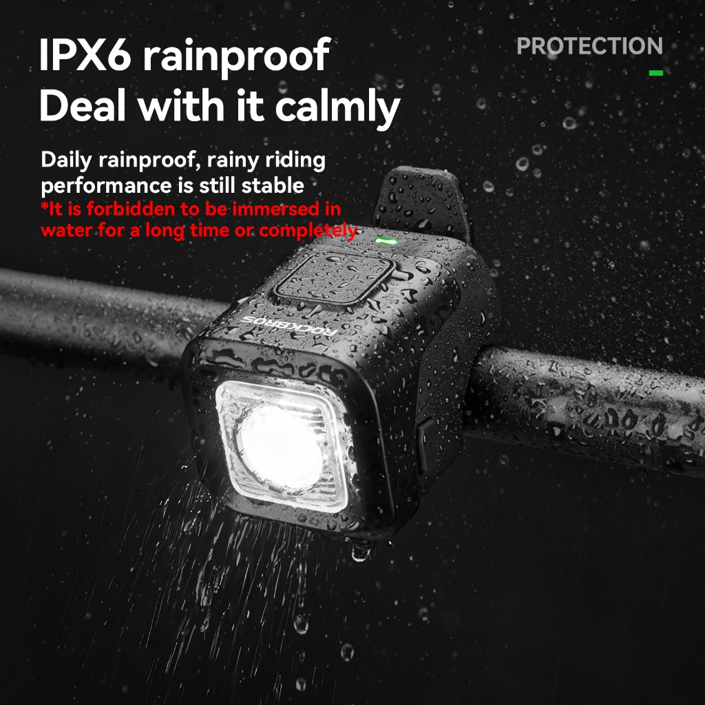 ROCKBROS Đèn Xe Đạp Mạnh Mẽ Đèn Pha Xe Đạp Sừng Chống Thấm Nước IPX6 2 Trong 1 Có Thể Điều Chỉnh MTB Xe Đạp Đường Bộ Type-C Sạc