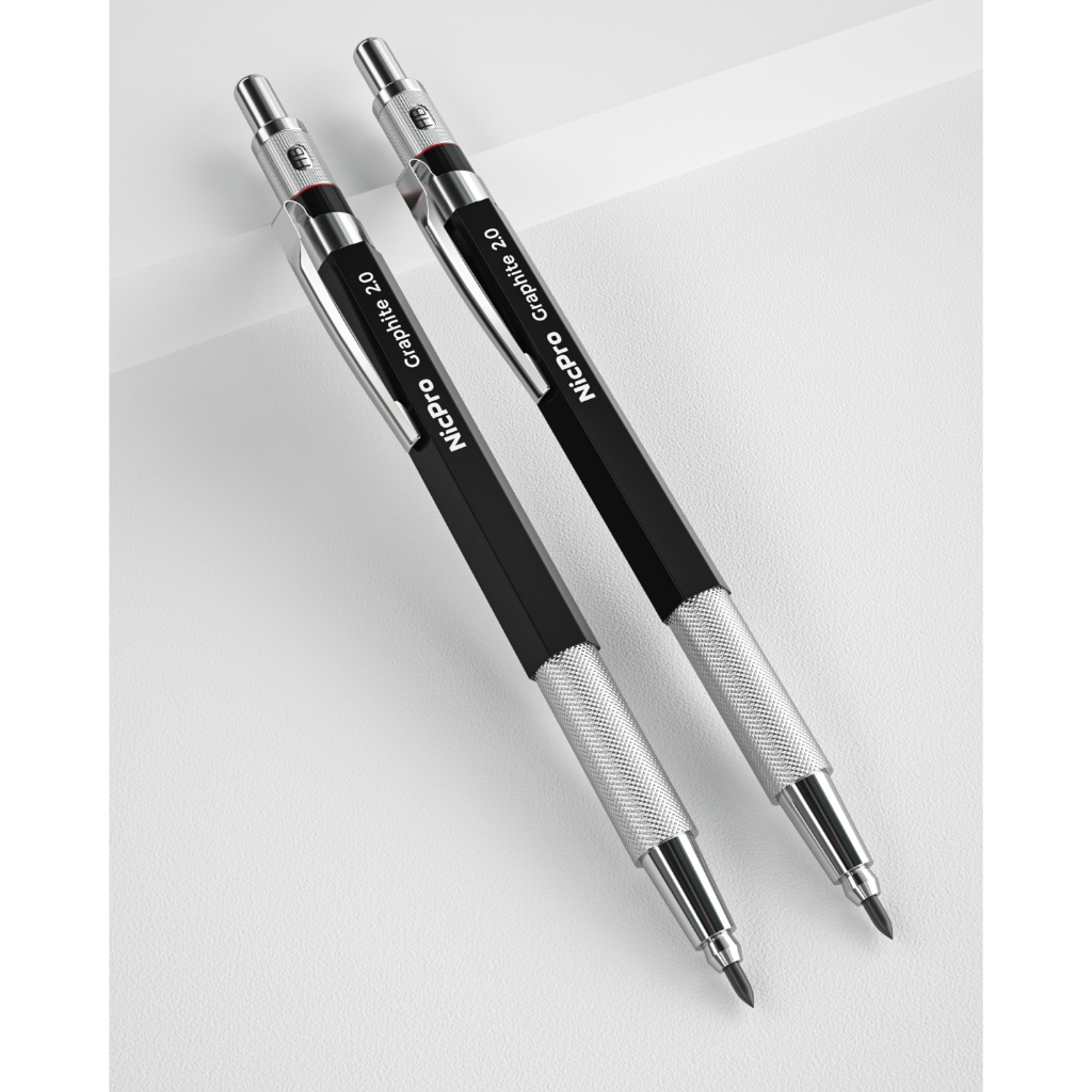 Bộ bút chì cơ khí kim loại 2mm Nicpro, 2 chiếc bút chì bút chì nghệ sĩ đánh dấu 2.0 mm với 120 bút chì nạp lại (HB 2H 4H 2B 4B & Color), 2 tẩy để soạn thảo