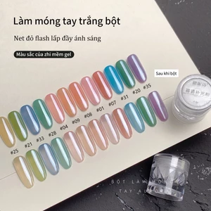 Bột có độ bóng cao Làm sáng da trong suốt Sơn móng tay 0,3g Magic Mirror Crystal Kết cấu trong suốt Bột mạ pha lê