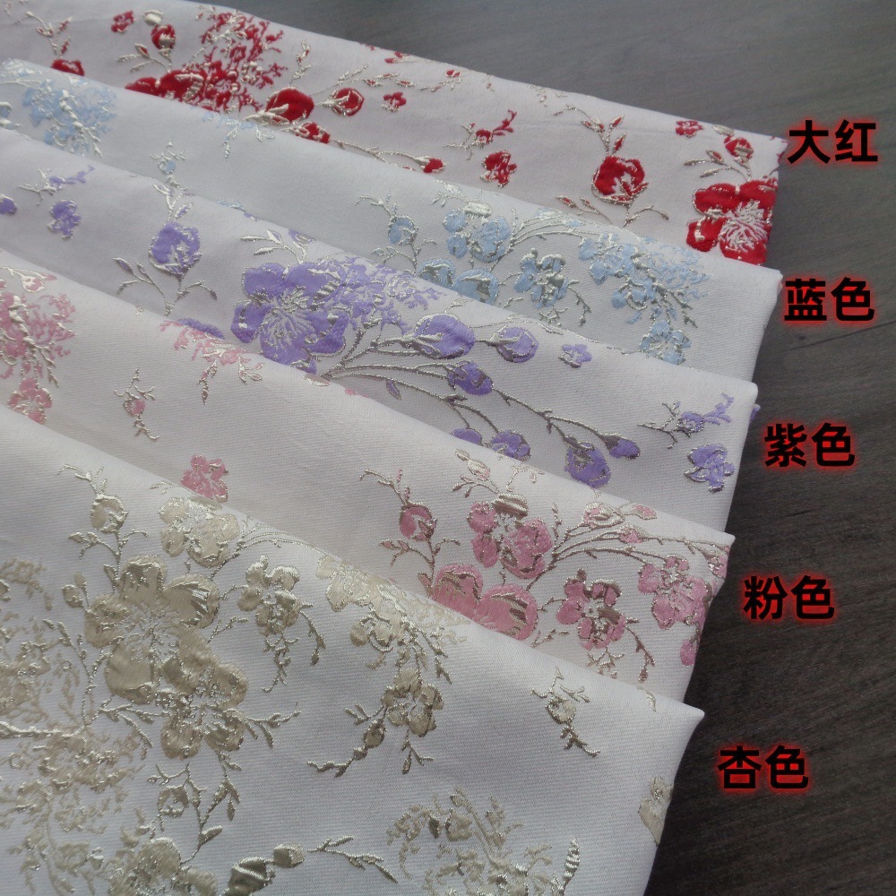 Lụa vàng hoa mai dập nổijacquard - liệu cho đầm và áo khoác nữ, phù hợp DIY