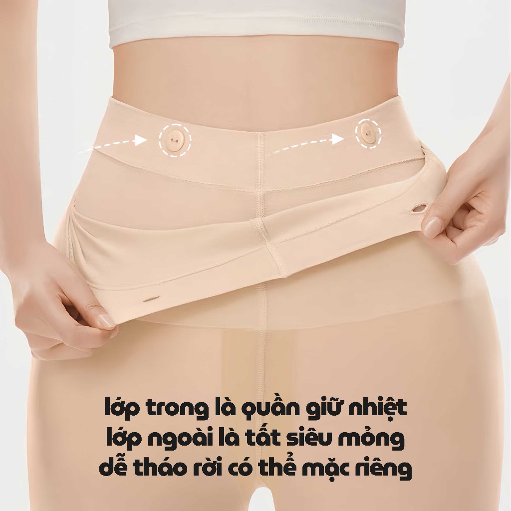 Quần Tất Giữ Nhiệt 10-20°C Tàng Hình 100% Che Khuyết Điểm Tôn Trắng Da Chân Mùa Đông Siêu Dai okeyokey​