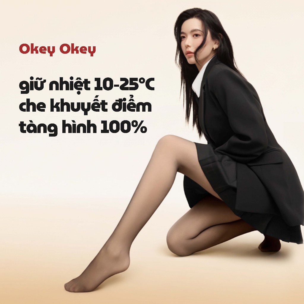 Quần Tất Giữ Nhiệt 10-20°C Đen Chống Xước Che Khuyết Điểm Tôn Chân Thon Gọn Mùa Đông Siêu Dai okeyokey​