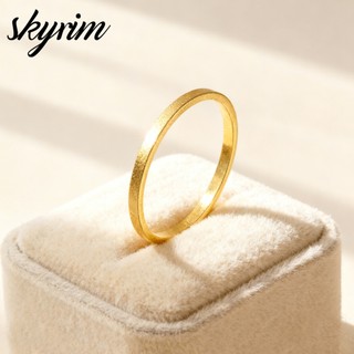 Nhẫn thép titan tối giản thời trang SKYRIM dành cho nam nữ Dây đeo đám cưới không màu