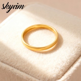 Nhẫn thép titan tối giản thời trang SKYRIM dành cho nam nữ Dây đeo đám cưới không màu