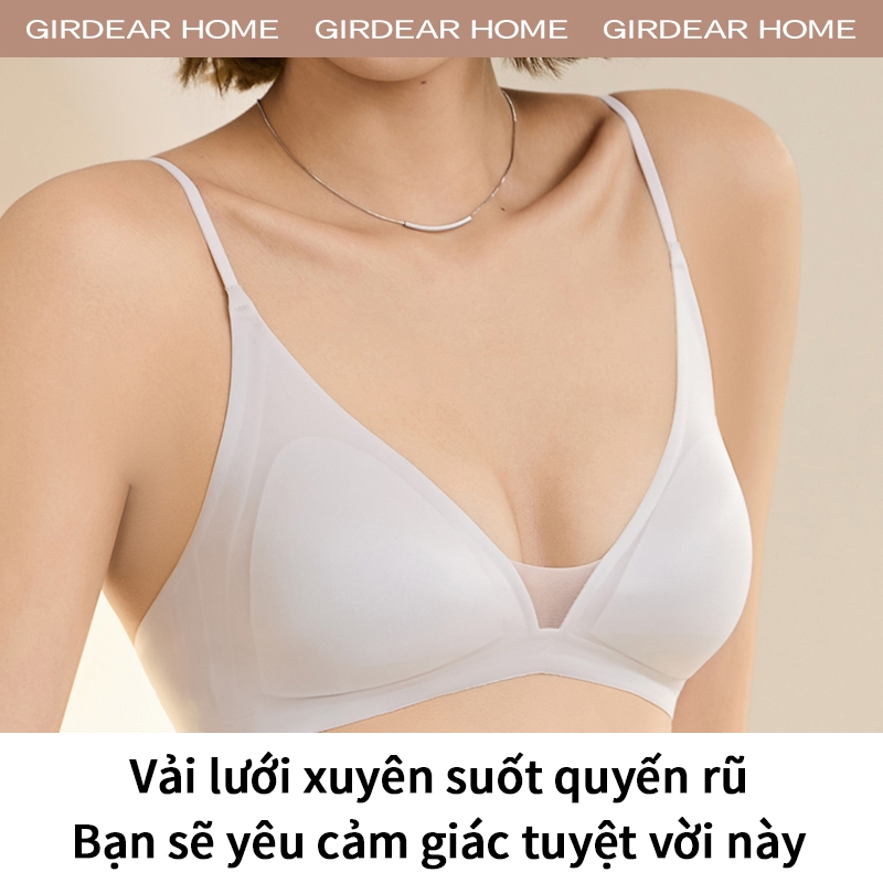 Girdear Home không viền quần lót nữ Áo Ngực Nữ Không Dây Super Thin Mesh với Bảng Điều Khiển Push-Up, Thoải Mái Cho Tập Luyện,GH34