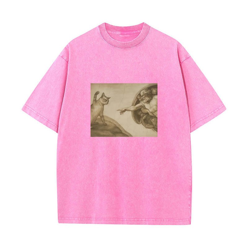 Áo phông meme thiên mèo họa tiết hài hước, chất liệu cotton, phù hợp làm quà tặng hoặc mặc hàng ngày