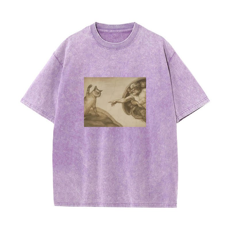 Áo phông meme thiên mèo họa tiết hài hước, chất liệu cotton, phù hợp làm quà tặng hoặc mặc hàng ngày