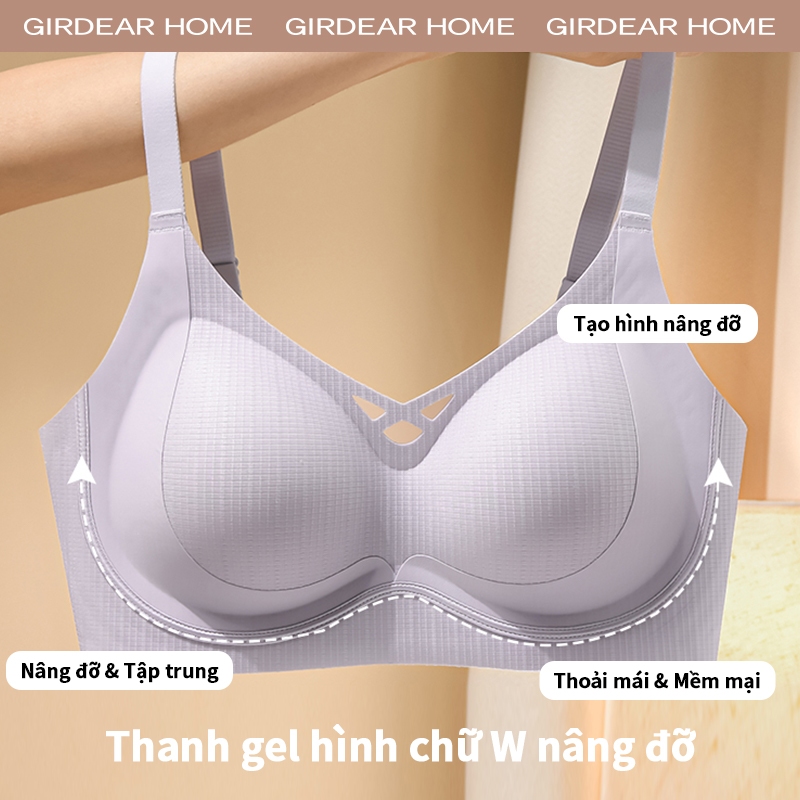 Girderear Home Wireless Bra áo ngực không dây hở lưng thoáng khí áo lót cho Nữ - Siêu Mỏng, Nâng Ngực và Chống Chảy Xệ,GH37