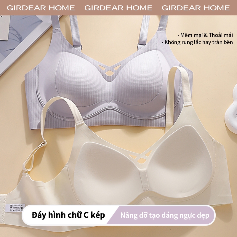 Girderear Home Wireless Bra áo ngực không dây hở lưng thoáng khí áo lót cho Nữ - Siêu Mỏng, Nâng Ngực và Chống Chảy Xệ,GH37
