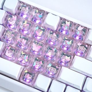 MAO Butterfly Heart Keycaps 21 phím Chất liệu PC Keycap trong suốt