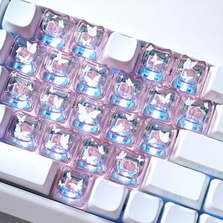 MAO Butterfly Heart Keycaps 21 phím Chất liệu PC Keycap trong suốt
