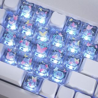 MAO Butterfly Heart Keycaps 21 phím Chất liệu PC Keycap trong suốt