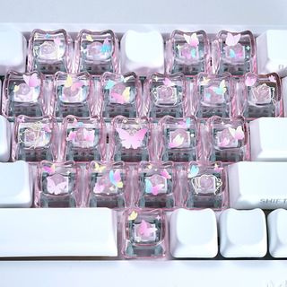 MAO Butterfly Heart Keycaps 21 phím Chất liệu PC Keycap trong suốt
