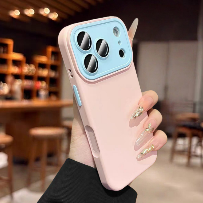 Nút AI / Vỏ mềm silicon khối màu tương thích cho iPhone 11 pro max 12 pro max 13 pro max 14 pro max 15 pro max 16 pro max 17 pro max 17 air case