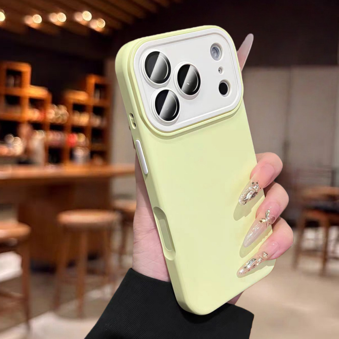 Nút AI / Vỏ mềm silicon khối màu tương thích cho iPhone 11 pro max 12 pro max 13 pro max 14 pro max 15 pro max 16 pro max 17 pro max 17 air case