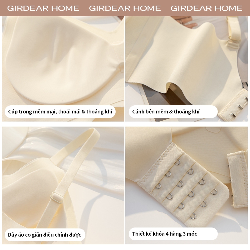 Girdear Home thoáng khí áo lót bra Đám mây siêu mỏng như áo ngực thể thao Bé gái liền mạch Cốc cố định 3D Jelly Hỗ trợ đẩy lên Hỗ trợ mềm Áo ngực không dây thoải mái,GH38