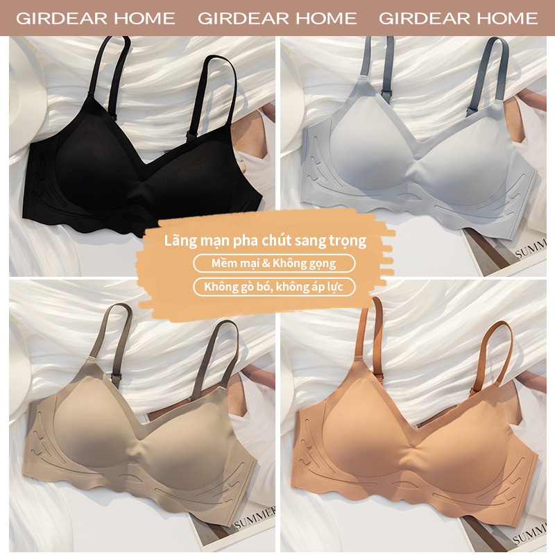 Girdear Home thoáng khí áo lót bra Đám mây siêu mỏng như áo ngực thể thao Bé gái liền mạch Cốc cố định 3D Jelly Hỗ trợ đẩy lên Hỗ trợ mềm Áo ngực không dây thoải mái,GH38