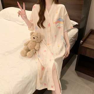 🔥[COTTON 100%] Đầm ngủ dài mùa hè dáng rộng – Cổ V, mặc thon gọn. Đồ ngủ tại nhà cho nữ, chất liệu cao cấp, mẫu bán chạy nhất.