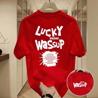 ✨Hàng có sẵn✨ WASSUP 2016 mẫu áo thun nam in chữ mới — 100% cotton, thời trang, Unisex.