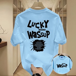 ✨Hàng có sẵn✨ WASSUP 2016 mẫu áo thun nam in chữ mới — 100% cotton, thời trang, Unisex.