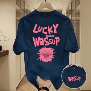 ✨Hàng có sẵn✨ WASSUP 2016 mẫu áo thun nam in chữ mới — 100% cotton, thời trang, Unisex.