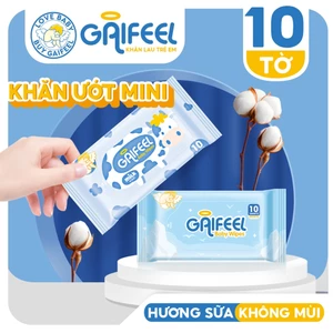 GAIFEEL Khăn ướt em bé Khăn giấy ướt MINI Khăn lau em bé X 1 Gói (10 tờ/Gói)