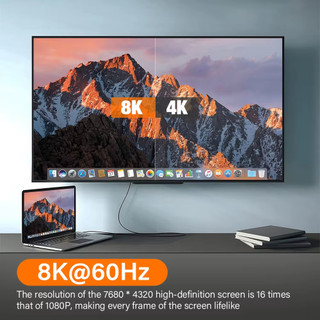 Cáp 2.1 tương thích HDMI 8K 8K @ 60Hz 48Gbps ARC HDCP HDR siêu tốc độ cao cho cáp Video RTX Máy chiếu máy tính xách tay 4K @ 120Hz HD TV
