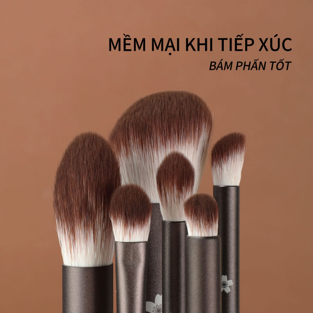 Bộ cọ trang điểm 11 cọ lông nhân tạo siêu mềm, bám dính bột mạnh, thích hợp cho mọi loại da
