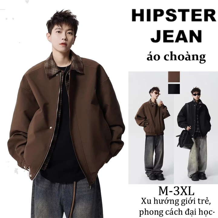 Áo khoác dáng ngắn cổ caro phối áo thun basic phong chill đại học retro đường phố nam nữ cặp đôi